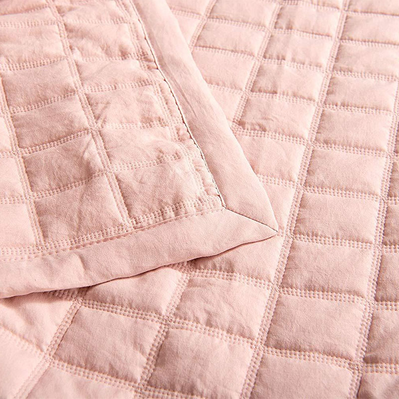 pink prewashed quilt set